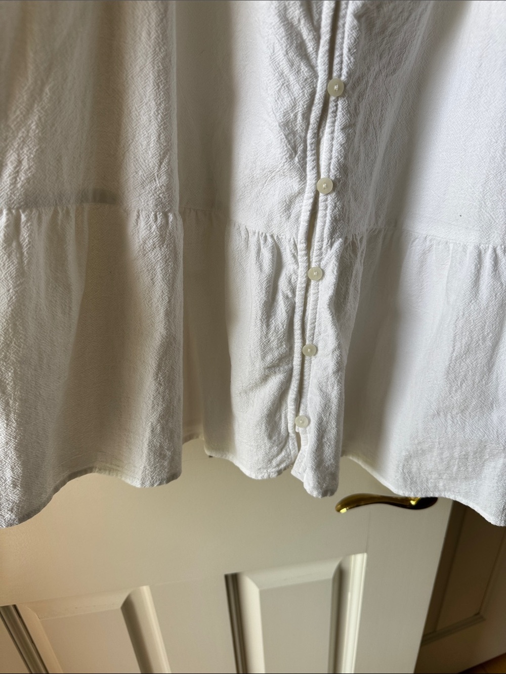 Universal Thread White Textured Button-Front Top - Picture 4 of 5